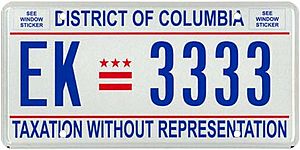 Washington, D.C. license plate, 2013