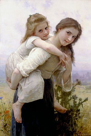 William-Adolphe Bouguereau (1825-1905) - Not Too Much To Carry (1895)