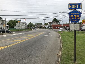 2018-05-18 11 23 59 View north along Middlesex County Route 535 (Washington Road) at Middlesex County Route 675 (Jernee Mill Road) and MacArthur Avenue in Sayreville, Middlesex County, New Jersey