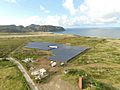 Aerial view on the solar park on Sint Eustatius