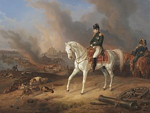 Albrecht Adam Napoleon vor dem brennenden Smolensk
