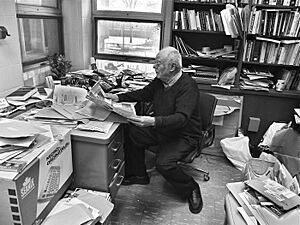 Alistair MacLeod in his office at the University of Windsor