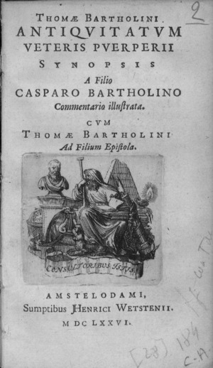 Bartholin - Antiquitatum veteris puerperii synopsis, 1676 - 3041273