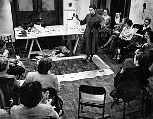 Blockhouse Founder Janet Doub Erickson Demonstrating block printing in Boston