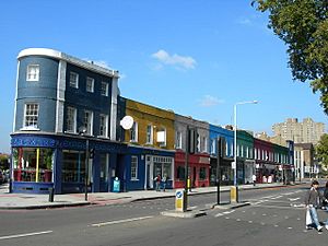 Brightly Coloured Shops at Kennington Cross - geograph.org.uk - 575955