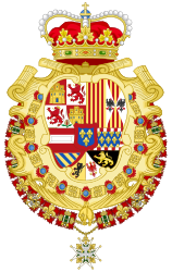 Coat of Arms of the Prince of Asturias (1700-1761)-Version with Golden Fleece and Holy Spirit Collars