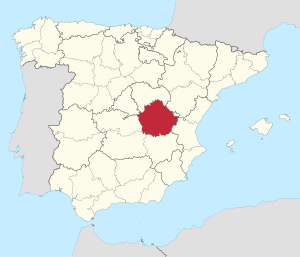 Map of Spain with Cuenca highlighted