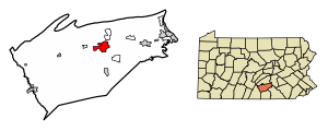 Location of Carlisle in Cumberland County, Pennsylvania.