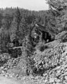 EXTERIOR, GENERAL VIEW FROM SOUTHEAST - Catholic Church, Sawyers Bar, Siskiyou County, CA HABS CAL,47-SAWBA,2-1-CROPPED