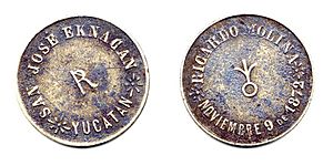 Ficha de la Hacienda San José Eknacán, Yucatán (01)(anverso y reverso)