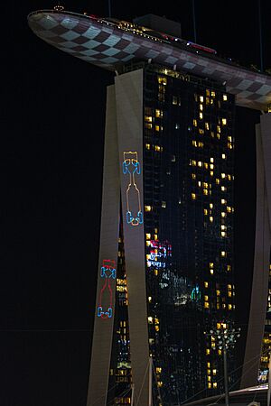 Formula One Grand Prix Singapore 2013 - laser show on Marina Bay Sands