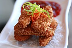 Gardein Crispy Tenders at Loving Hut Restaurant (4907394193)