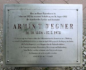 Gedenktafel Kaiserdamm 16 (Charl) Armin T. Wegner