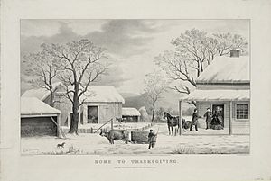 Home To Thanksgiving, Currier and Ives