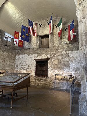 Interior of the Alamo Mission chapel in April 2025