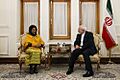 Javad Zarif meets with Baleka Mbete 20170903 04