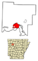 Johnson County Arkansas Incorporated and Unincorporated areas Clarksville Highlighted 0514140