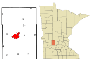 Location of the city of Willmarwithin Kandiyohi Countyin the state of Minnesota