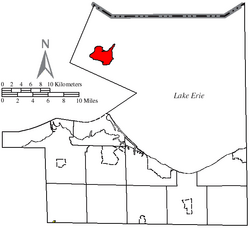 Location of Kelleys Island in Erie County