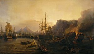 Le soir de la bataille de Navarin en 1827 (Grèce)