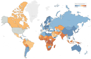 List of countries ranked by ethnic and cultural diversity level, List based on Fearon's analysis