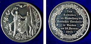 London, England, 1865 Medal for the Opening of the German Gymnasium