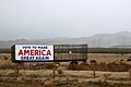 Make America Great Again outdoor banner on roadside in California