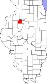 Map of Illinois highlighting Stark County