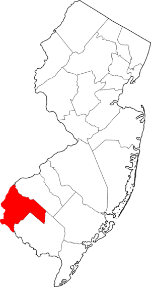 Map of New Jersey highlighting Salem County