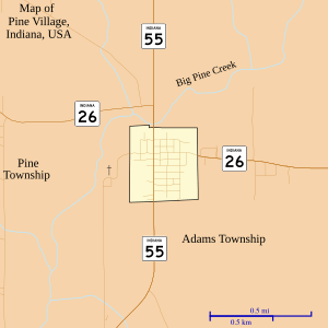 Map of Pine Village, Indiana