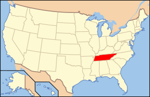Map of USA TN