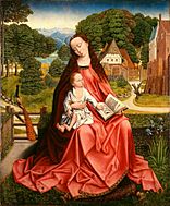 Master of the Embroidered Foliage Virgin and Child in a Landscape 1492-1498