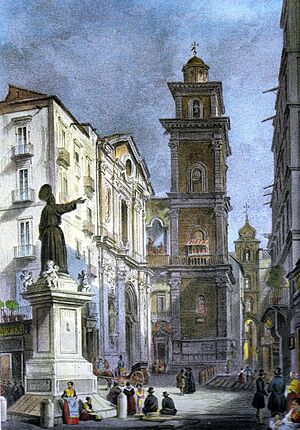 Napoli Piazza di San Lorenzo Maggiore c1845