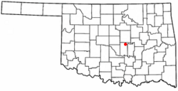 Location of Johnson, Oklahoma