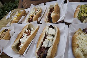 Selection of hot dogs