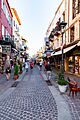 Shopping street in the old town of Chania on Crete, Greece