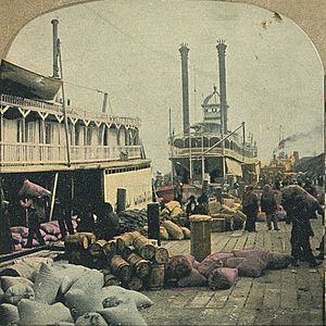 Steamer loading cotton in Mobile