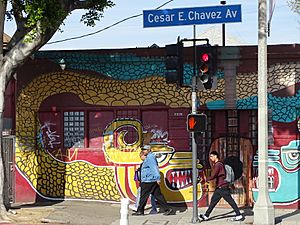 Street Scene Along Cesar E. Chavez Avenue - Boyle Heights - East Los Angeles - CA - USA (33316413018)