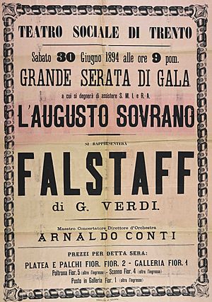 Teatro Sociale di Trento. Sabato 30 giugno 1894 alle ore 9 pom. grande