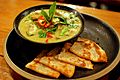 Thai green chicken curry and roti