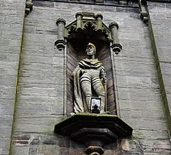 The Wallace Tower statue, Ayr, South Ayrshire