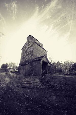 This abandoned grain elevator can be seen at Org Minnesota