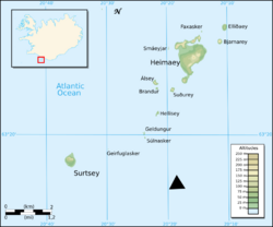 Vestmannaeyjar archipelago topographic map-en