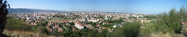 Vue de Valence dans la Drôme depuis le plateau de Lautagne