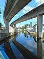 Wagner Creek in Miami - 09 View of creek under Metrorail pylons from NW 11th Street bridge