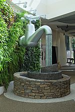 Water fountain in Sculptillusion Gallery in Stuart Landsborough's Puzzling World