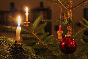 Weihnachtsbaum mit Kugel und Kerzen 2013