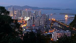 Zhuhai skyline at night