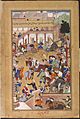 1573-Akbar receiving his sons at Fathpur-Akbarnama
