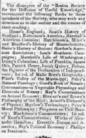 1830 Boston Society for the Diffusion of Useful Knowledge SalemGazette May14